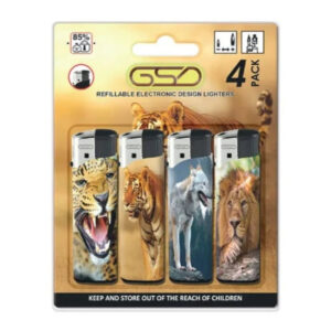 4-Pack Animal Design Electric Lighters