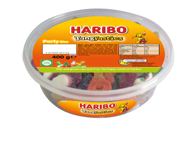 400g Drum of Haribo Tangfastics