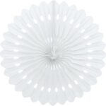 40CM WHITE TISSUE PAPER FAN DECORATION - UNIQUE PARTY