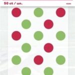 50 Christmas Treat Bags with Red and Green Dots