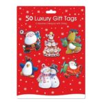 50 Luxury Christmas Gift Tags - Set of 6 Adorable Designs with Strings