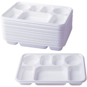 50-Pack Heavy-Duty Plastic Dinner Plates with 7 Compartments