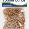 50g Pack of Natural Rubber Bands in Assorted Sizes