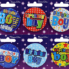 55mm Birthday Boy Badge with Various Designs