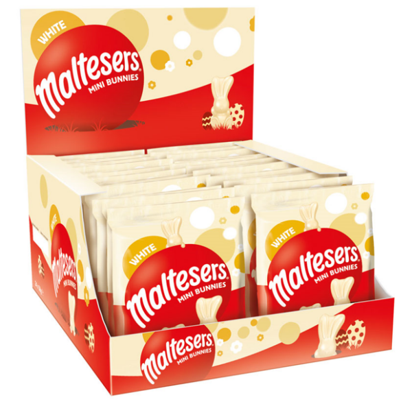 58g Bags of Maltesers White Chocolate Mini Easter Bunnies