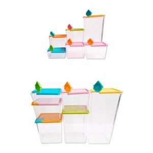 **6 Piece Set**: The set includes six different containers or pieces