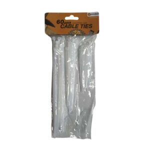 60pc White Cable Tie Set