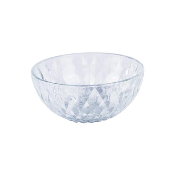 7-Inch Glass Bowl with Diamond Pattern