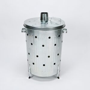 75-Liter Galvanized Garden Incinerator Bin for Burning Leaves