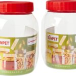 750ml Round Sunpet Plastic Food Storage Jars, Pack of 2