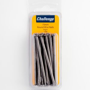 75mm Bright Round Wire Nails - 100g Pack by CHALLENGE