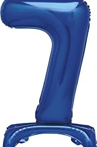 76 cm Blue Giant Standing Foil Number 7 Balloon by Unique Party