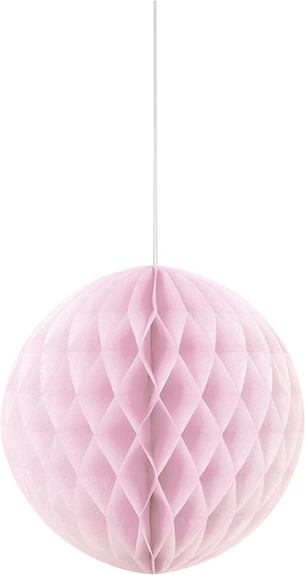 8-Inch Baby Pink Tissue Paper Honeycomb Pom Pom - Unique Party Decoration