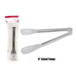 9" Stainless Steel Multi-Use Cooking, Serving, and Salad Tongs