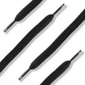 90CM Black Flat Shoelaces for High Top Football Trainers - 1 Pack