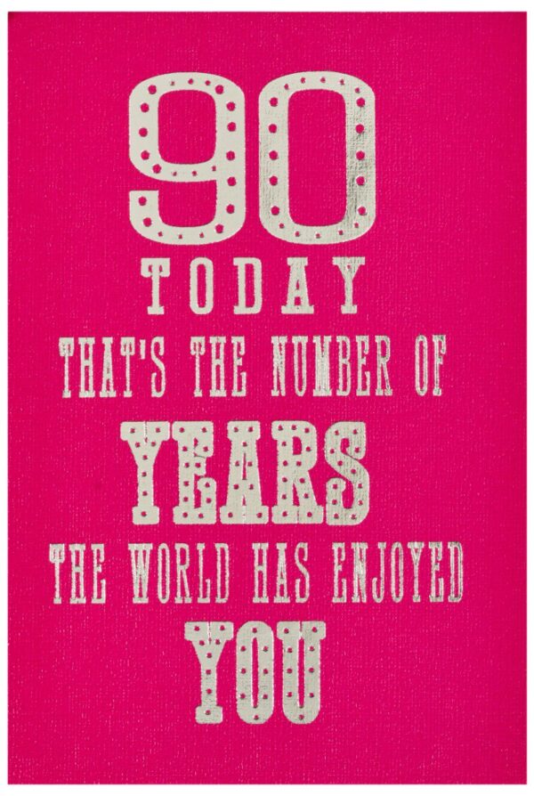 90th Birthday Card for Her