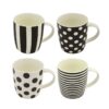 9.5CM X 8.5CM Black and White Mug