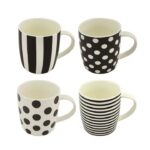 9.5CM X 8.5CM Black and White Mug