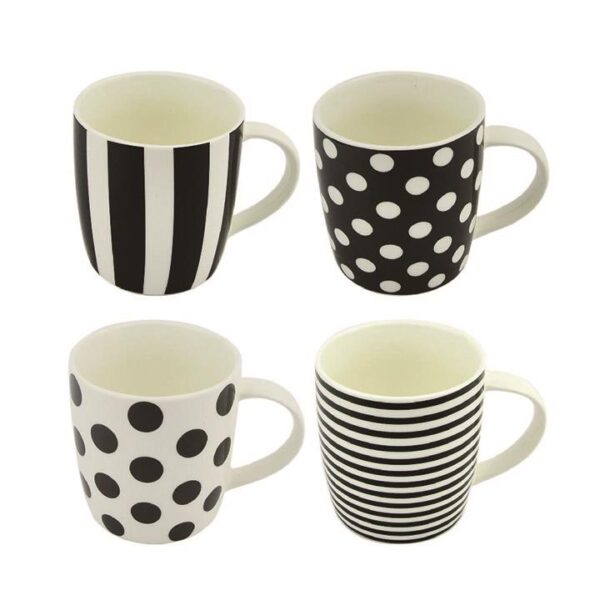 9.5CM X 8.5CM Black and White Mug