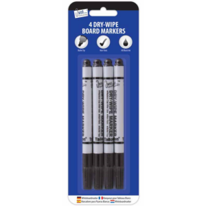 A "Black Board Markers Dry Wipe 4 Pack" refers to a set of four dry erase markers designed for use on whiteboards or similar non-porous surfaces. These markers typically feature...