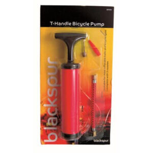 A Blackspur T-handle bicycle pump is a type of manual pump designed for inflating bicycle tires. It features a T-shaped handle, which provides a comfortable grip and allows for...