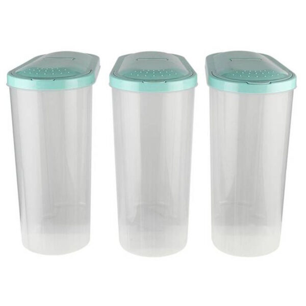 A "Cereal Dispenser 5 Ltr - Set of 3" typically refers to a set of three cereal dispensers, each with a capacity of 5 liters. These dispensers are often used to store and...