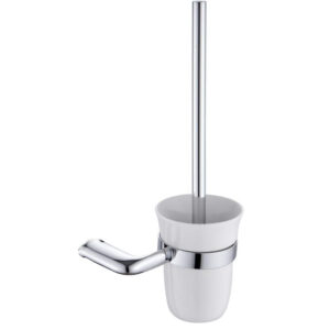 A chrome toilet brush with holder is a bathroom accessory that combines functionality with a sleek, modern design. The set typically includes a toilet brush with bristles...