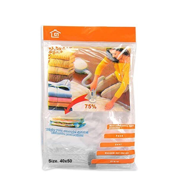 A clothes storage vacuum bag measuring 40 x 50 cm is designed to help you save space by compressing your clothing or other soft items. These bags work by removing the air from...