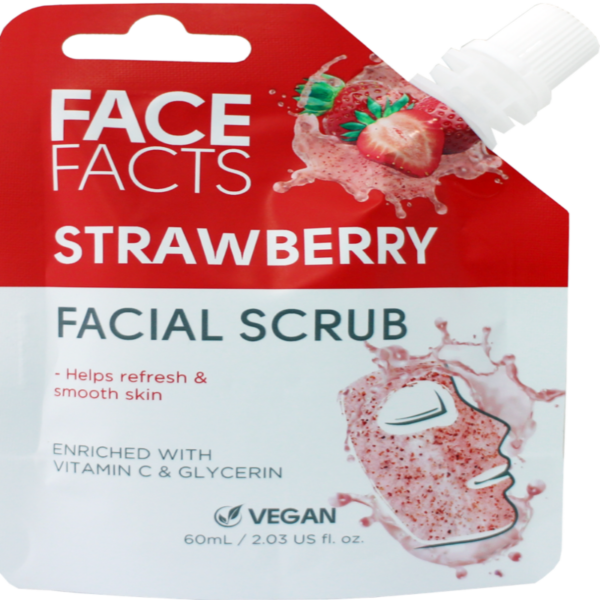 A "Face Facts Facial Scrub Strawberry 60ml - Case of 12" refers to a bulk purchase of facial scrubs, specifically the strawberry variant from the Face Facts brand. Each scrub...