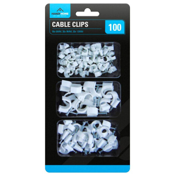 A Handy Home Cable Clips 100 pack typically contains 100 cable clips designed to help manage and organize electrical cables, wires, and cords in a home or office setting. These...