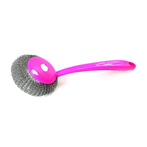 A Kitchen Mesh Scourer Brush with Handle, 25 cm in length, is a cleaning tool designed for scrubbing pots, pans, and other kitchen surfaces. The product code "2756 A" likely...