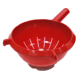 A kitchen plastic round colander in red is a useful kitchen tool designed for draining and rinsing foods such as pasta, vegetables, fruits, and more. Made from durable plastic,...