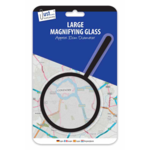 A large magnifying glass is a tool typically consisting of a convex lens mounted in a frame with a handle, designed to enlarge the appearance of objects when viewed through the...