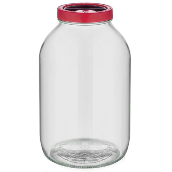 A plain glass jar with a capacity of 5 liters is a versatile container that can be used for a variety of purposes. It's typically made from clear glass, allowing you to easily...