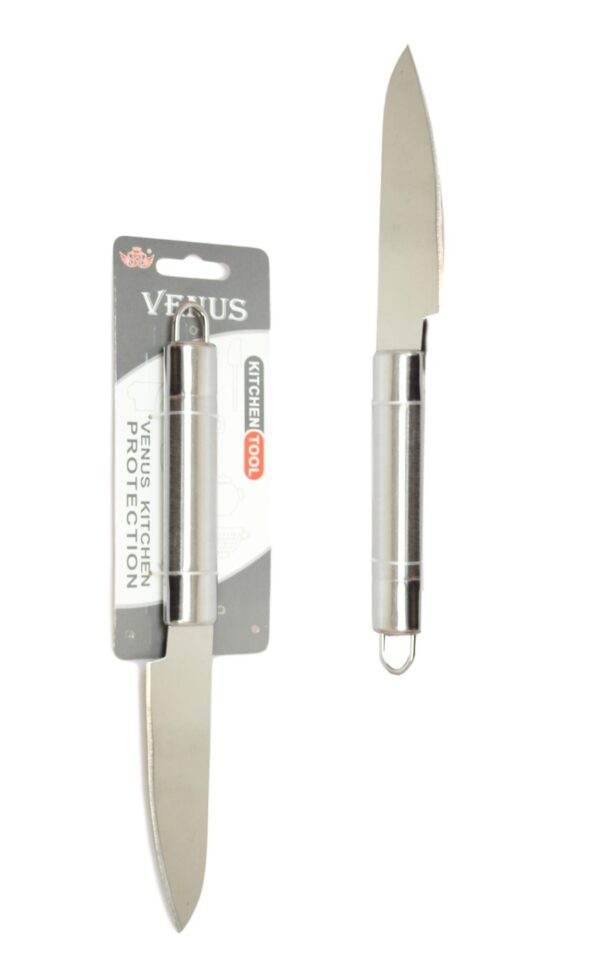 A stainless steel kitchen knife with a 22cm blade is designed for household use, particularly for food preparation tasks. This knife is likely versatile, suitable for chopping,...