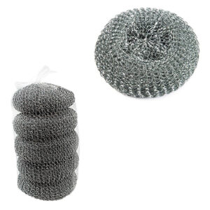 A "Stainless Steel Kitchen Scourers Pack of 5 1086 A" typically refers to a set of five stainless steel scourers designed for cleaning purposes in the kitchen. These scourers...