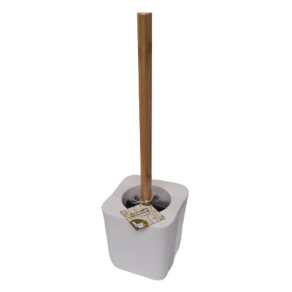 A toilet brush set with a bamboo handle and a white design typically consists of a toilet brush and a holder or stand. The bamboo handle provides a natural and eco-friendly...