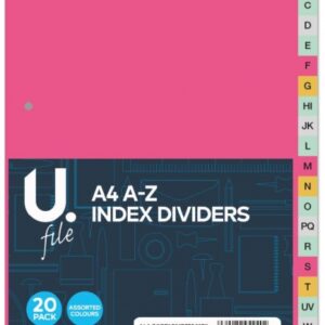 A4 A-Z Indexed File Dividers