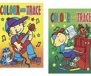 A4 Coloring and Tracing Book with 4 Different Titles, 40 Pages