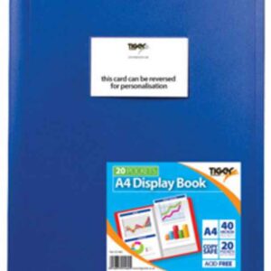 A4 Flexible Cover Display Book with 20 Pockets, Assorted Colors