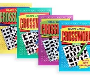 A5 Crossword Puzzle Book with 4 Titles and 144 Pages