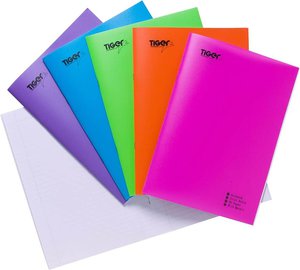 A5 Notebook with PP Cover, 40 Sheets, 70gsm, Available in 5 Assorted Colors