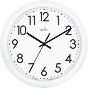 Abingdon White Wall Clock by Acctim - 255mm Diameter