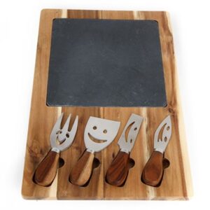 Acacia Wood Cheese Board and Knife Set