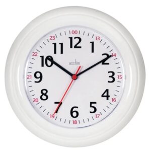 ACCTIM WEXHAM 24-HOUR WHITE PLASTIC WALL CLOCK