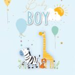 Adorable Animals Baby Boy Card