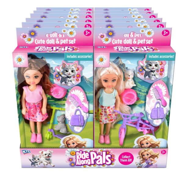 Adorable Doll & Pet Set with Ride Along Pals CDU