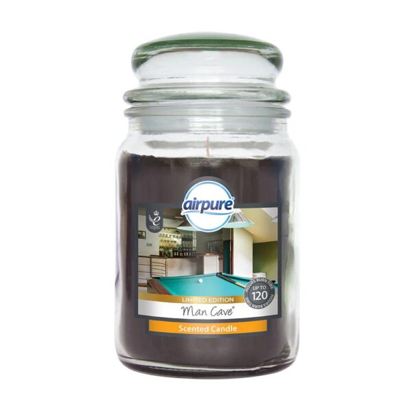 AIRPURE Scented Jar Candle for Man Cave, 510g, Lasts Up to 120 Hours