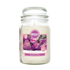 AIRPURE Sicily Sweet Pea Scented Candle Jar 510g, Lasts Up to 120 Hours