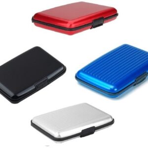 Aluminum Hard Case Card Holder with 6 Card Slots in Various Colors